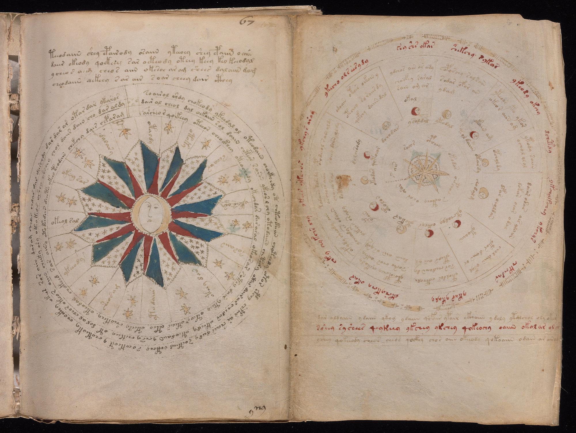 Voynich Manuscript folio f67r — Beinecke MS 408